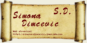 Simona Dimčević vizit kartica